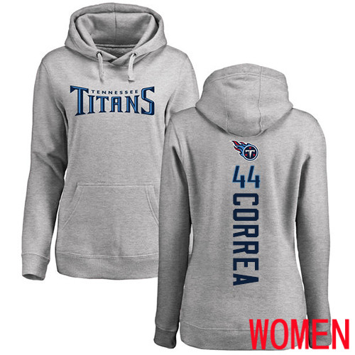 Tennessee Titans Ash Women Kamalei Correa Backer NFL Football #44 Pullover Hoodie Sweatshirts->women nfl jersey->Women Jersey